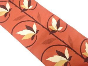 アンティーク　花唐草模様織り出し名古屋帯（着用可）